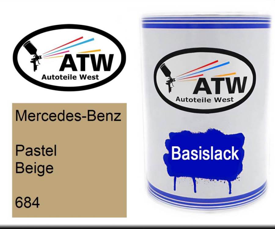 Mercedes-Benz, Pastel Beige, 684: 500ml Lackdose, von ATW Autoteile West.